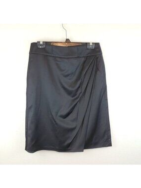 Armani Collezioni faux wrap black career skirt